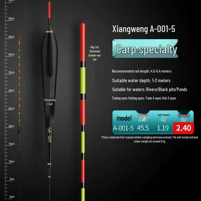 Hunan Black Nano Lightweight Crucian Carp Float: High Sensitivity, Eye-Catching, Wind  Wave Resistant, Detects Many Nibbles