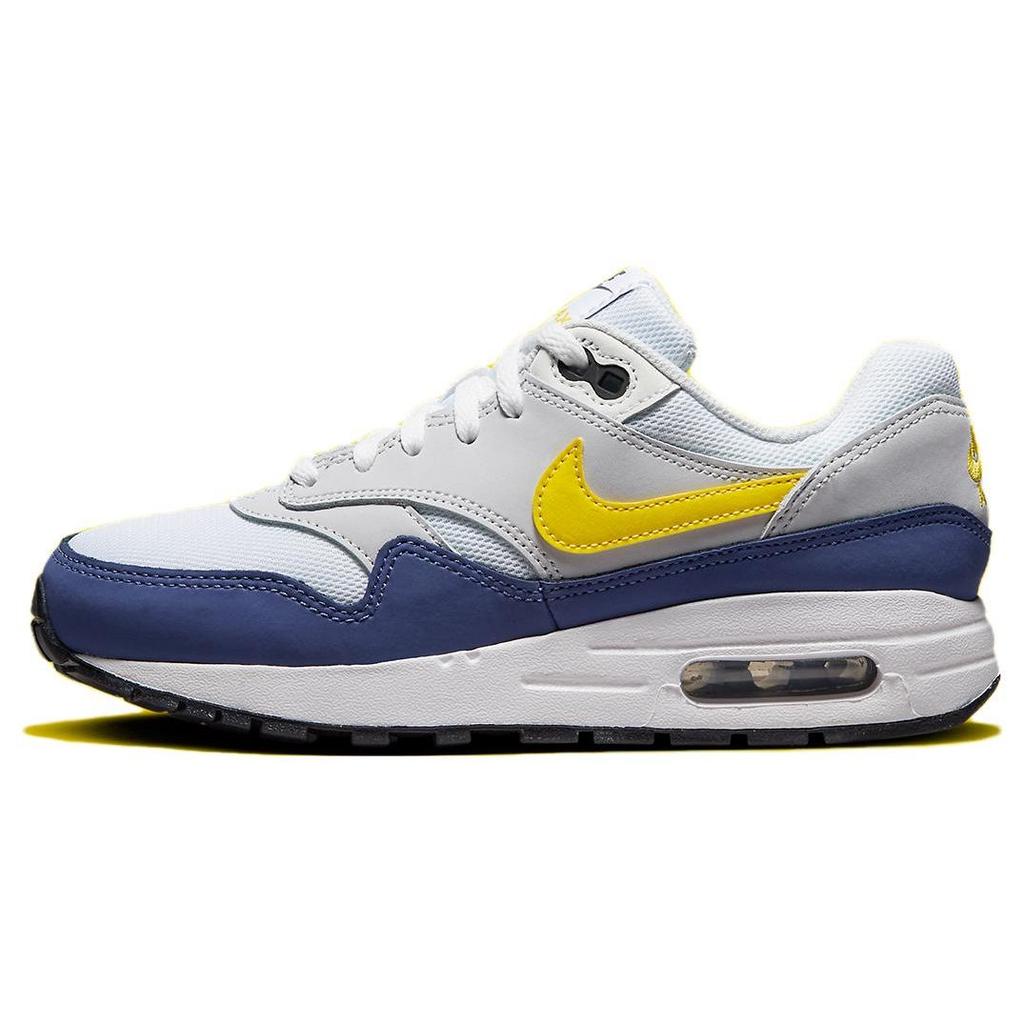 Nike Air Max 1 GS Blue Recall Kids Sneakers White Pure-Platinum Tour-Yellow DZ3307-107