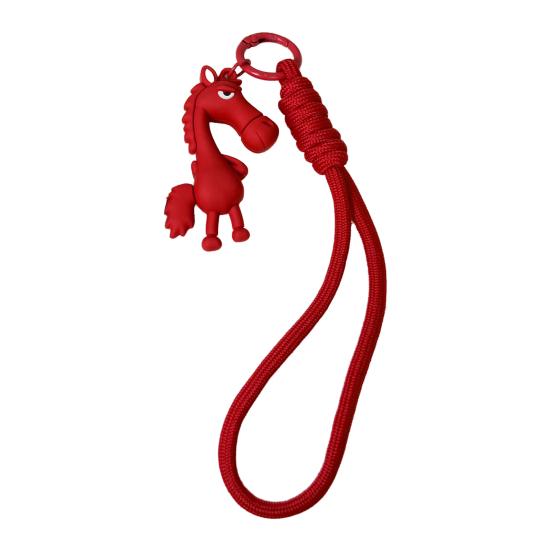 Cooler Pferde-Anhänger Schlüsselanhänger Niedlicher Pferde-Schlüsselanhänger mit Lanyard Cartoon-Anhänger für Handtaschen Tier-Schlüsselanhänger Glücksbringer