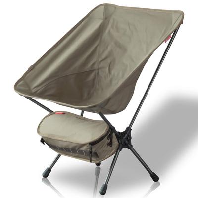 FIELDOOR Portable Compact Outdoor Chair Low Back Polycotton Load Capacity 100kg Lightweight Compact Folding Ultralight Tactical [T/C Khaki]