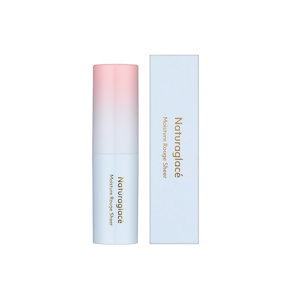 Natural Glass Moisture Rouge Sheer 03S Pure Coral Light and Healthy Coral Orange Lipstick Skin Care Ingredients Organic 3.5g Soap-free Plant-based