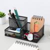 1PC Three Compartments Combination Metal Pen Holder Student Desktop Multifunctional Pen Holder Office Stationery Supplies