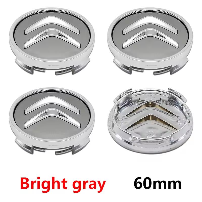 4 pezzi 60mm Tappi Centrali Ruota Auto Coprimozzi Cerchioni Tappi Copri Mozzo Emblema Per Citroen C5 X AIRCROSS C3 C4 C2 Berlingo Jumper Dispatch ami