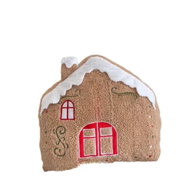 Christmas House Shape Plush Toy Doll Bedroom Dormitory Headrest Cartoon Gift