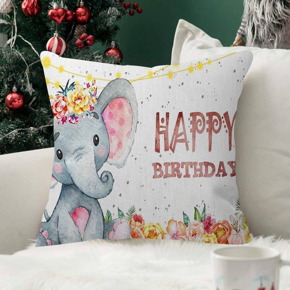Elephant Baby Shower Pillow Cushion Cover Pillowcase Living Room Sofa Home decorative pillowcase