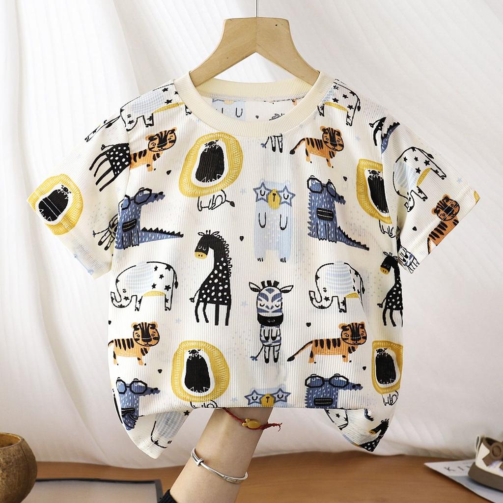 Children's Short Sleeved T-shirt for Boys and Girls Summer Colorful and Cool Thin Design Suitable for Medium and Large Children Casual Short Sleeved