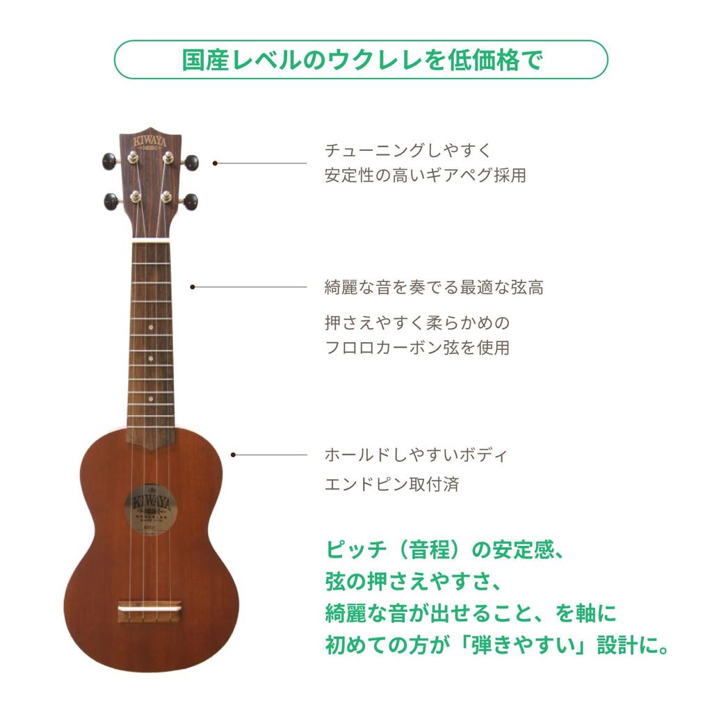 Sopran-Ukulele mit Softcase [KIWAYA] KSU-1 (Mahagoni-Sperrholz)