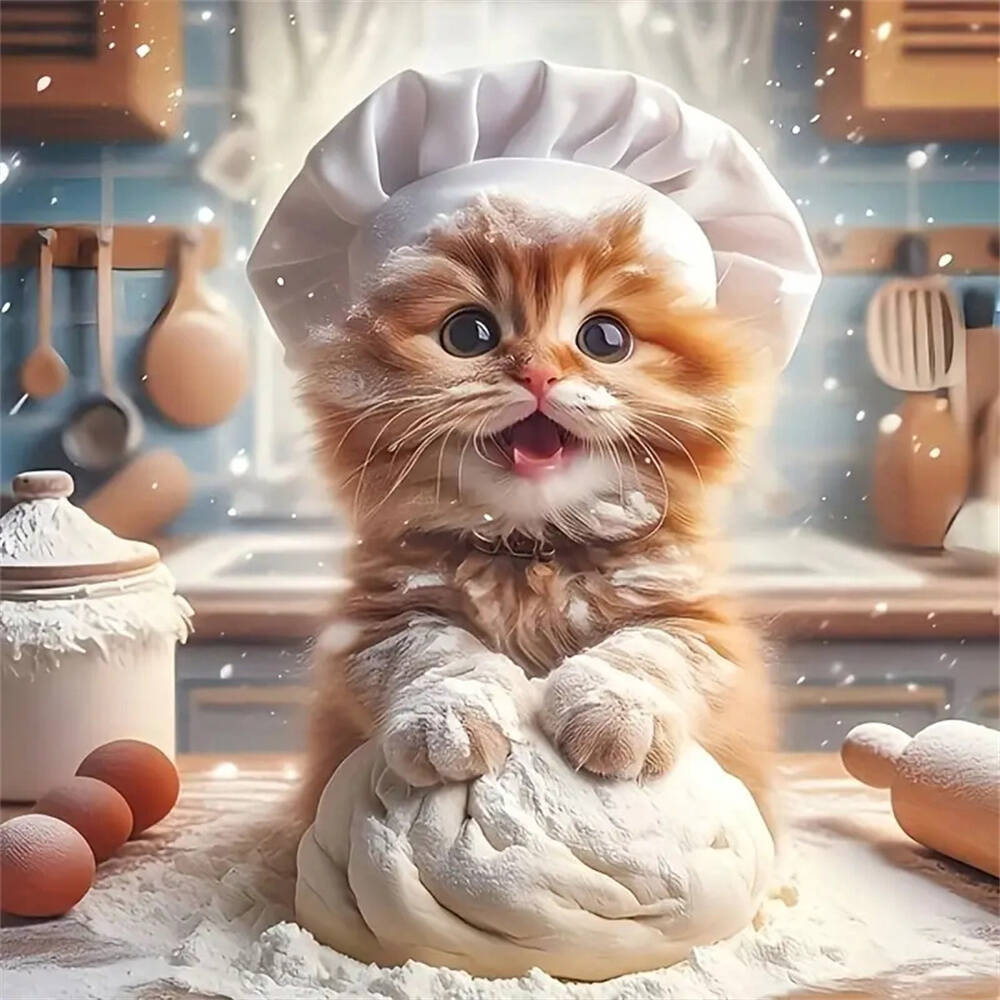 

Алмазная живопись Новые круглые стразы Кошка Животное Домашнее хозяйство Полная круглая алмазная мозаика Настенный декор Гостиная Round 30x30cm