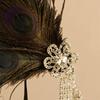 1920s Fashion Feather Hair Band Metal Base Rhinestones Hair Decoration for Durability Perfect for Masquerades Balls