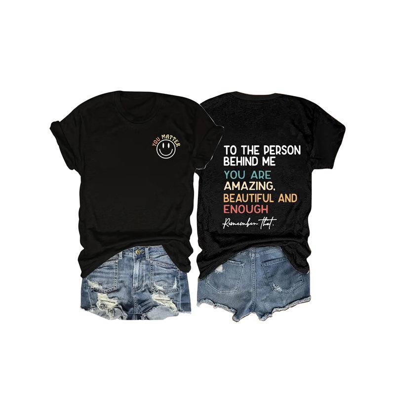 

Summer Smiley Face Crew Neck Short Sleeve Women s T-Shirt - Casual Fashion, European & American Style S