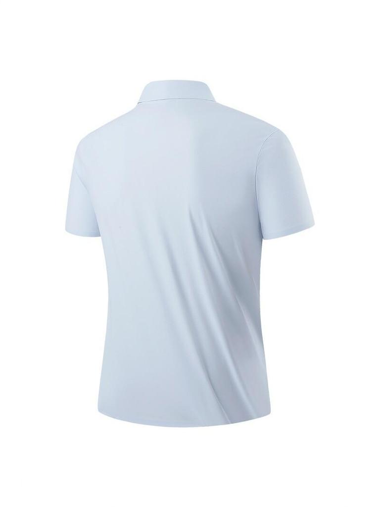Men's Ice Silk Quick-Dry Short Sleeve Polo Shirt - Customizable Logo, Summer Business Casual Sports Tee