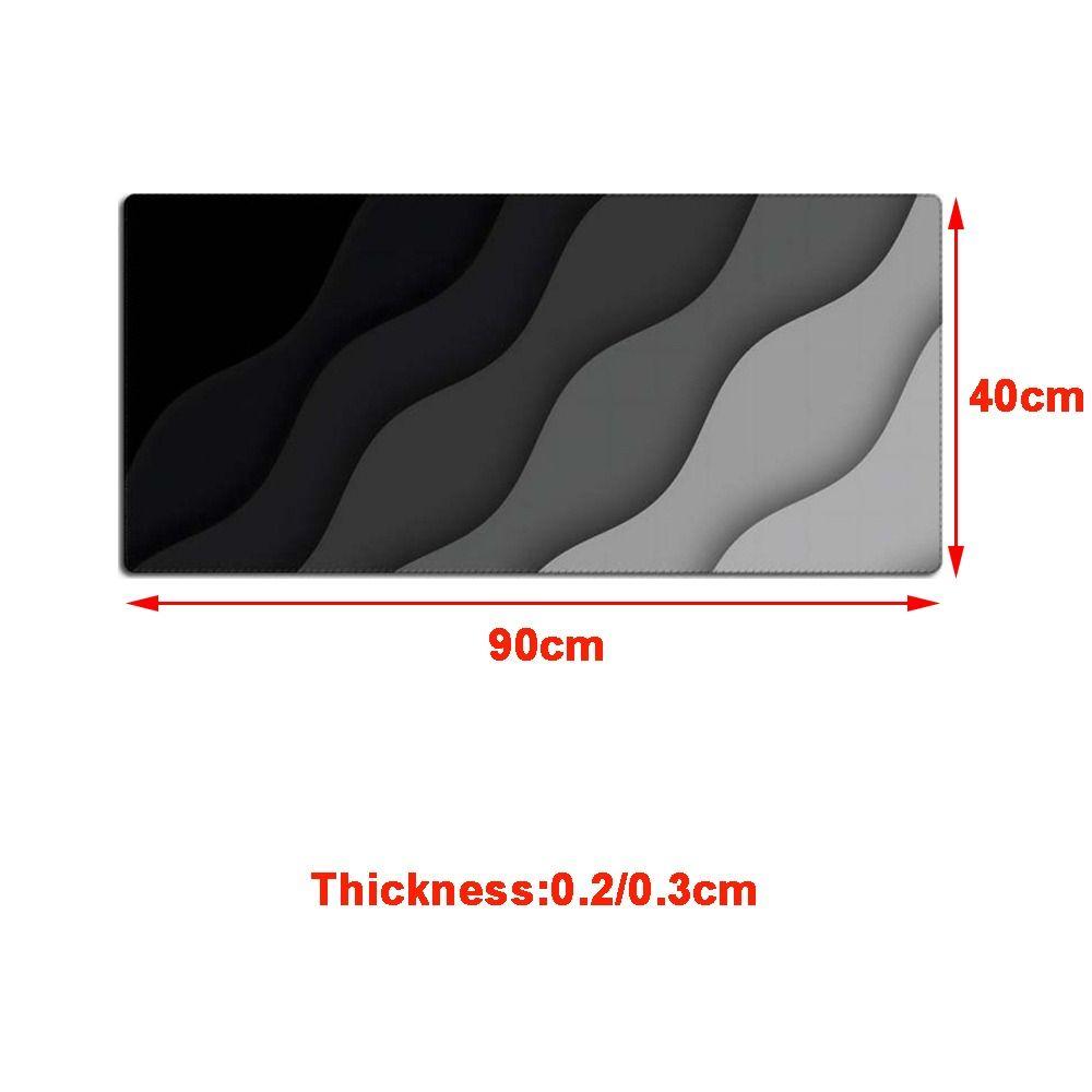 Stitched Edges Gaming Mouse Pad Black Grey Wave Ergonomic Mouse Mat Office Desk Use