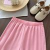 Pink Lace Bow Tank Top & Wide-Leg Pants Summer Set