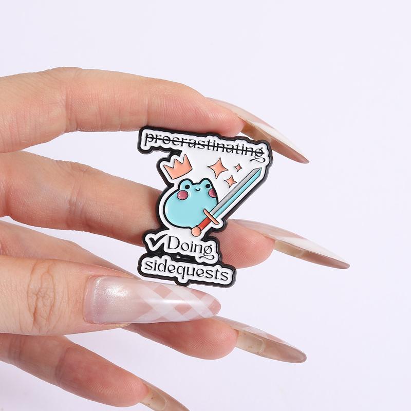 Süße Frosch Emaille Anstecknadeln Ich hoffe, diese E-Mail erreicht Sie vor mir Anstecknadeln Anstecker Cartoon Tier Schmuck Geschenk für Freunde