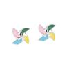 S925 Silver Glaze Colorful Windmill Stud Earrings - Star Style, Simple & Cute