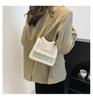 Women's Autumn & Winter Mori-Style Knitted Wool Bag with Pearl Lace and Chain