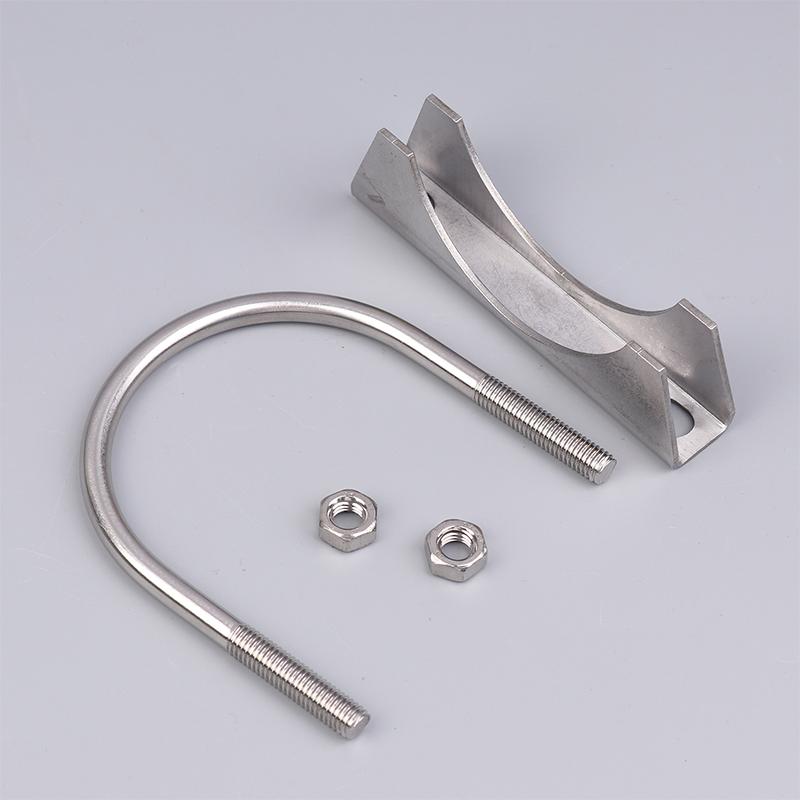 Śruba U ze stali nierdzewnej 304, nieregularna śruba z przegrodą i nakrętką M8, zacisk rury wydechowej