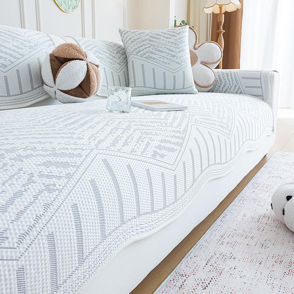 Summer New Ice Silk Cool Bean Sofa Cushion Cool Breathable Non-Slip And Dirt-Resistant Simple Special-Shaped Seat Cushion Sofa Cover