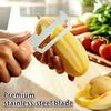Vegetable Peeler with Wooden Handle Stainless Steel Sharp Blade Peeler 2-in-1 Bottle Opener Kitchen Peeling Utensil