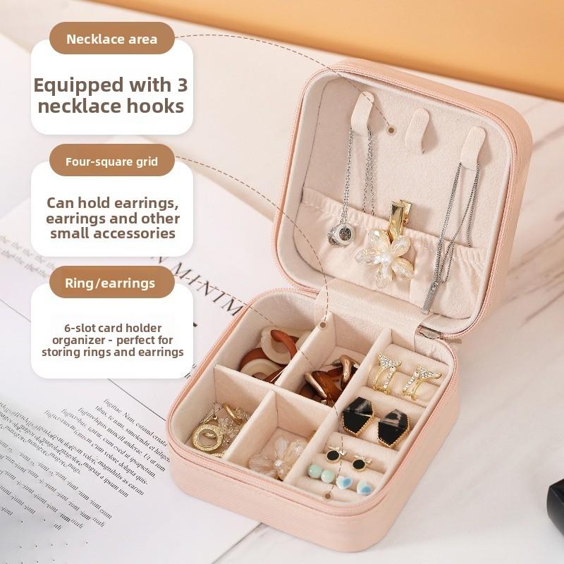 High End Jewelry Box Portable Item Ring Dust-proof Storage Earrings Small and Exquisite Jewelry Box