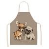 Hot Sale Cartoon Anime Pet Dog Dog Sleeveless Apron Drawing Graffiti Kitchen Anti-fouling Creative Linen Apron