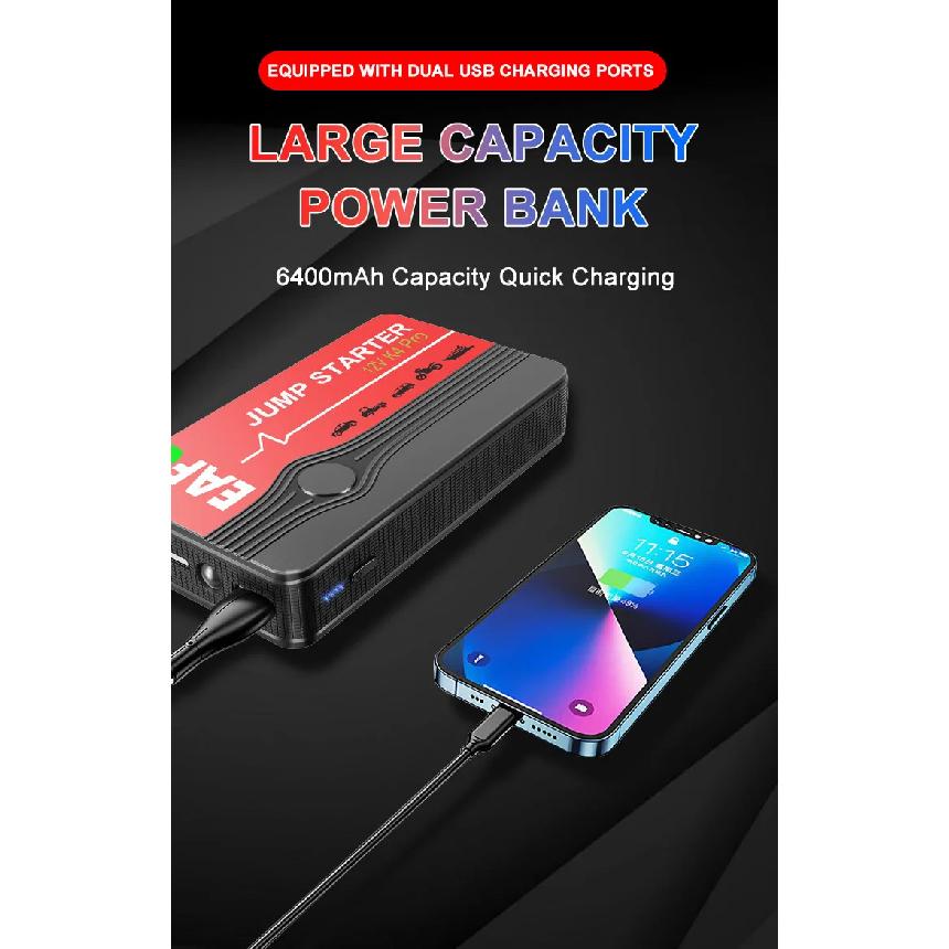 EAFC Car Jump Starter Starter Battery Power Pack 12V 600A Jump Starter Auto Buster Emergency Booster Car Charger Jump Start