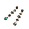 Personalized Fashion Colored Diamond Alloy Stud Earrings Women's Diamond-set Water Drop-shaped Niche Design Earrings Long Fringed Earrings