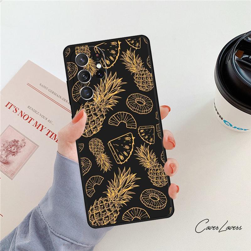 Summer Fruit Pineapple Phone Case For Samsung Galaxy S24 S25 S23 S22 Ultra Note 10 20 Plus S20 S21 FE Cover