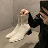 Fashion Vintage Winter Square Toe Women Ankle Boots Fashion Zippers Short Booties Designer Thick Heels Botas De Mujer