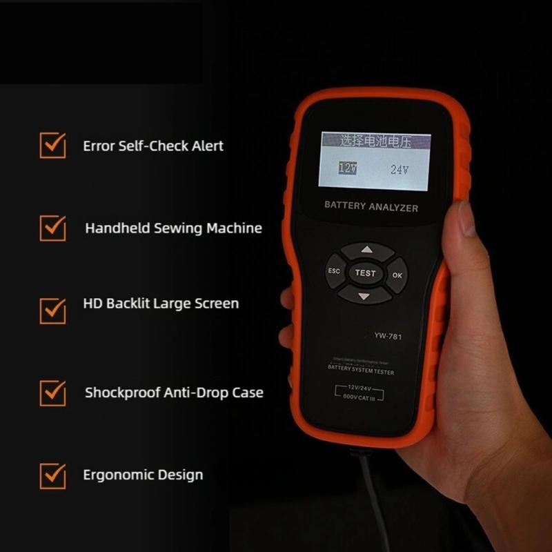 Multifunction Car Battery Tester For Light Trucks SUVs 12V 24V Systems Fast Accurate Diagnostic Device