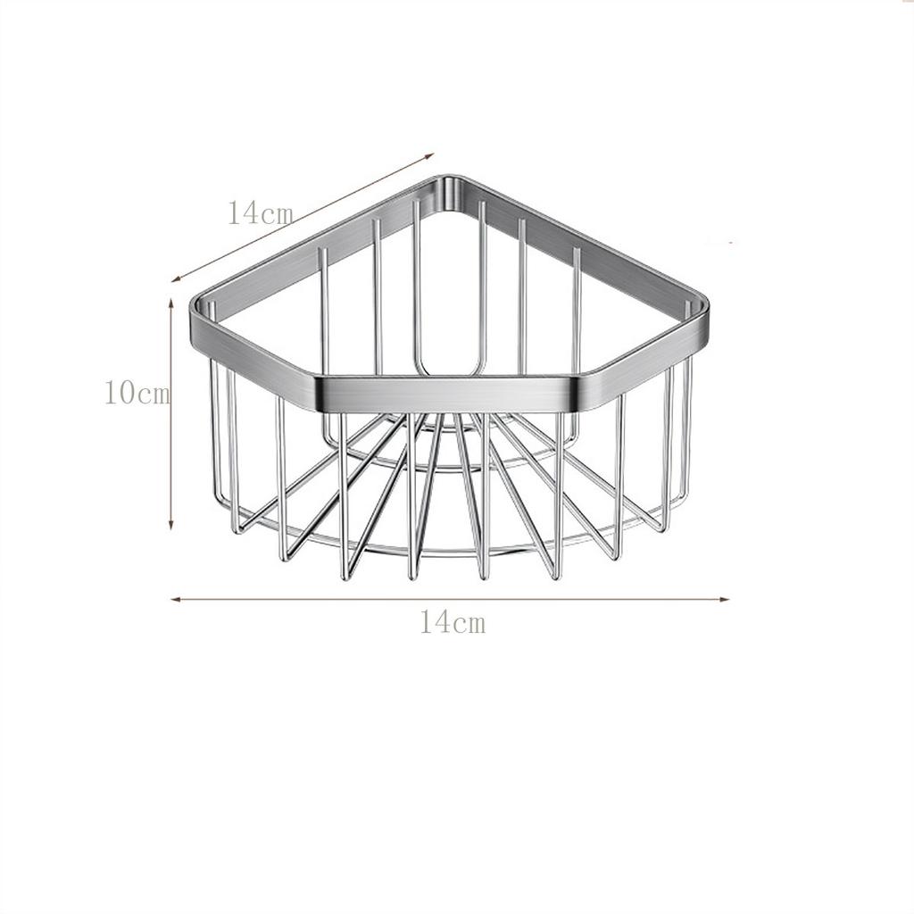 Köksdiskbänk i rostfritt stål, Hörnsvampförvaringskorg, Badrum Hemförvaringsställ, Icke-perforerat triangulärt dräneringsställ