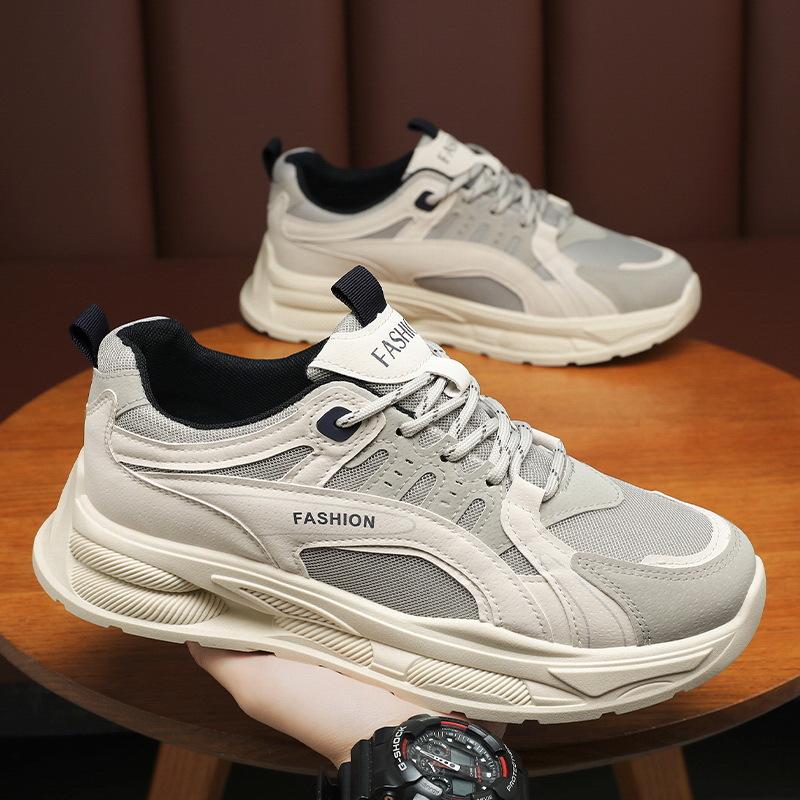 Summer Men's Shoes New Breathable Mesh Shoes Men's Trendy Versatile Thick-soled Sneakers Casual Dad Shoes Men