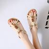 2024 New Summer Sandals Women's Round Toe Open Toe Flat Sandals Slip-on Casual Women Sandals Beaded Sandals Beach Shoes