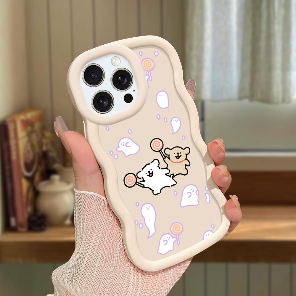 Big Wave Edge Soft Silicone Material Macaron Phone Case Shockproof Protective Rubber Casing for iPhone Samsung Huawei Honor Xiaomi Redmi OnePlus Moto