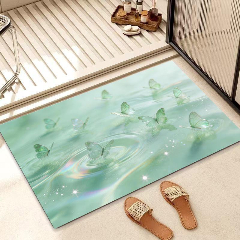 Non-Slip Chinese Lotus Diatom Mud Bath Mat: Water-Absorbent & Cuttable