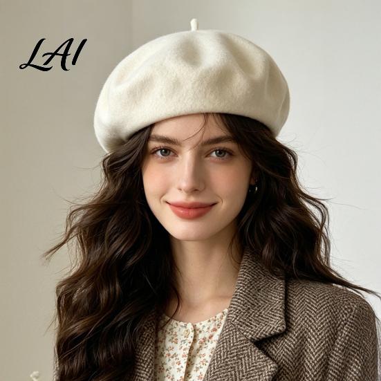 Casual Street Leisure Wear Women French Beret Hat Wool Blend Artist Retro Warm Gift for Her Painter Cap Solid Color Cozy Autumn Winter Elegant