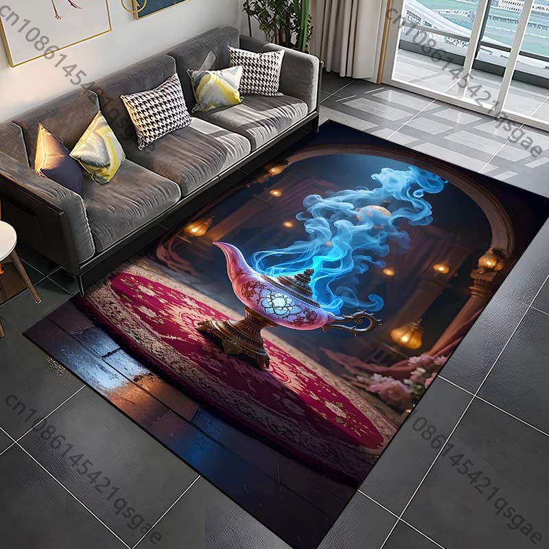 Mythology Story Wishing Lamp Pattern Carpets for Bedroom Living Room Sofa Mat Creative Door Mat Area Rug Home Decor Large Size