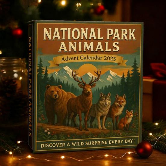 Eichhörnchen Weihnachts-Adventskalender 2025 24-Tage Countdown-Box Multifunktionale Dekoration für Kinder Familie Freunde