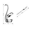 304 Stainless Steel Fruit Fork Cake Mooncake Fork Dessert Coffee Spoon Swan Shaped Base Combination Fruit Tableware Set YLE531