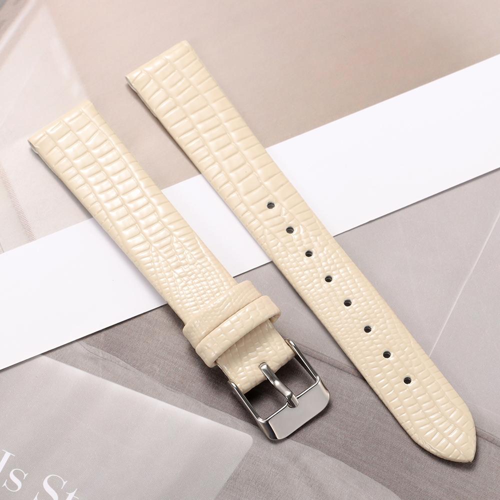 8mm 10mm 12mm 14mm 16mm Mode Echsenstruktur Armband Ultra-dünnes Universelles Uhrenarmband Dornschließe Uhrarmband für Damen Armband