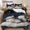 Squirrel Pattern Bedding Quilt Set Quilt Cover Pillowcase Home Decoration Birthday Gift (1 * Duvet Cover + 2 * Pillowcase, Without Core)