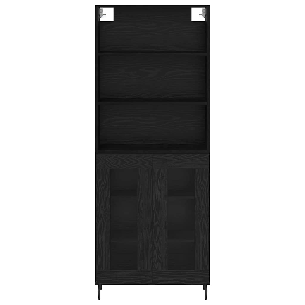Highboard in Black Oak Look 69.5 x 34 x 180 cm