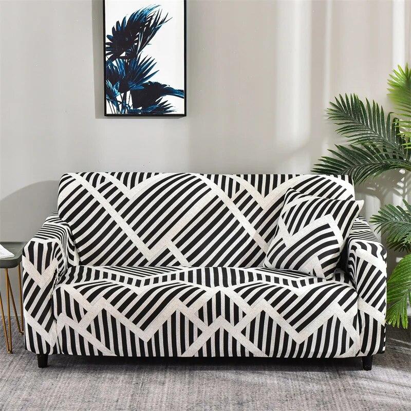 Geometric Sofa Slipcovers Elastic Sofa Cover for Living Room Sectional Corner L-shape Chair Protector Couch Cover 1/2/3/4 Seater
