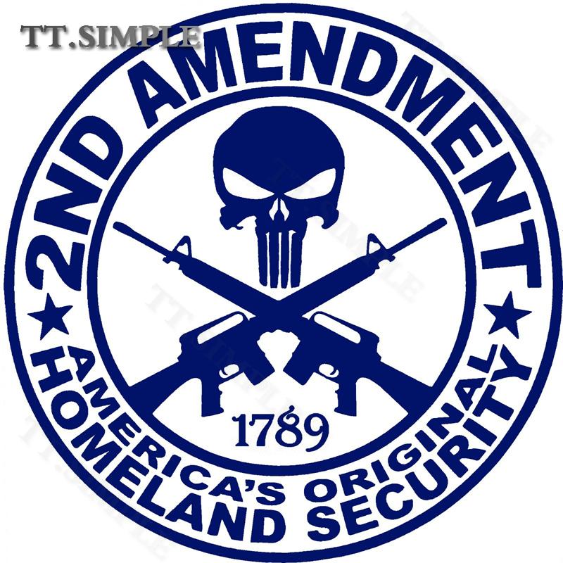 

2Nd Amendment Tt Skull Sticker Decal Choose Color And Size Optional 15CM
