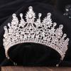 Bridal Rhinestone Tiara with Red Crystal Baroque Luxury Wedding Festival Crown