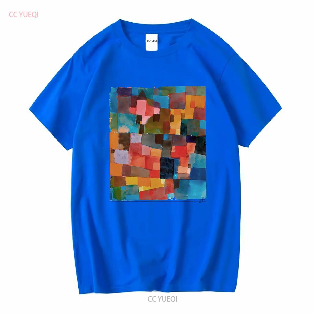 Paul Klee Raumarchitecturen Auf Kalt Warm Artwork T Shirt long or short sleeves vintage Washed Stylish graphic homme Unisex