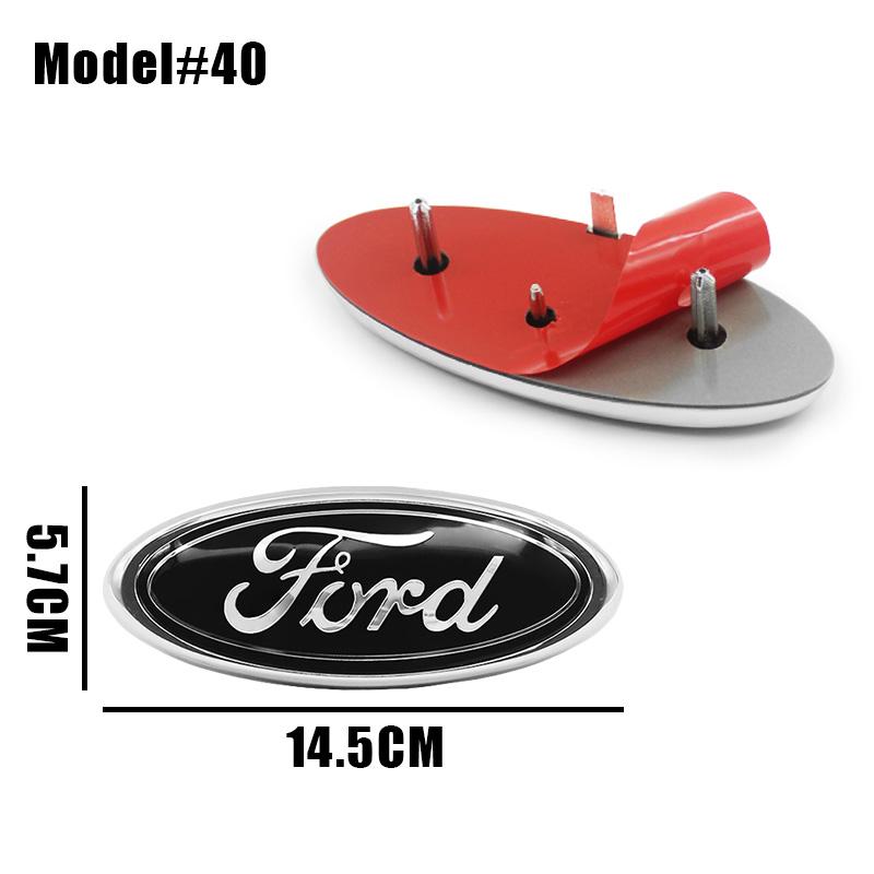 BQYI9 22.3cm 14.5cm Car Styling Logo Front Grille Emblem Rear Trunk Badge Accessories For Ford Mondeo MK2 MK4 F150 F250 F250 GT GT500