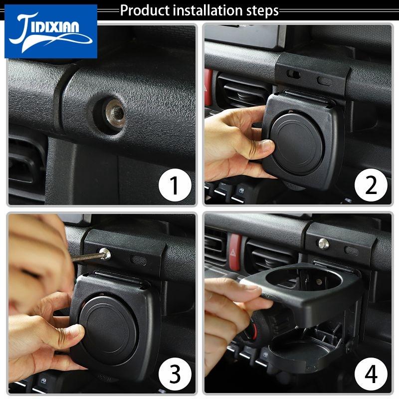 JIDIXIAN Car Foldable Water Bottle Cup Holder Bracket for Suzuki Jimny     Interior Drinks Holders