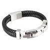 Accessories Men's Bracelet Wide Square Chain Splicing Leather Bracelet Accessories Stainless Steel Bracelet