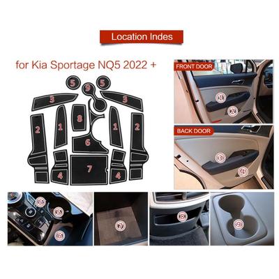 Anti-Slip Gate Slot Cup Mat For Kia Sportage NQ5 2021 2025 2025 North American/Korean Versions Accessories Non-Slip Pad